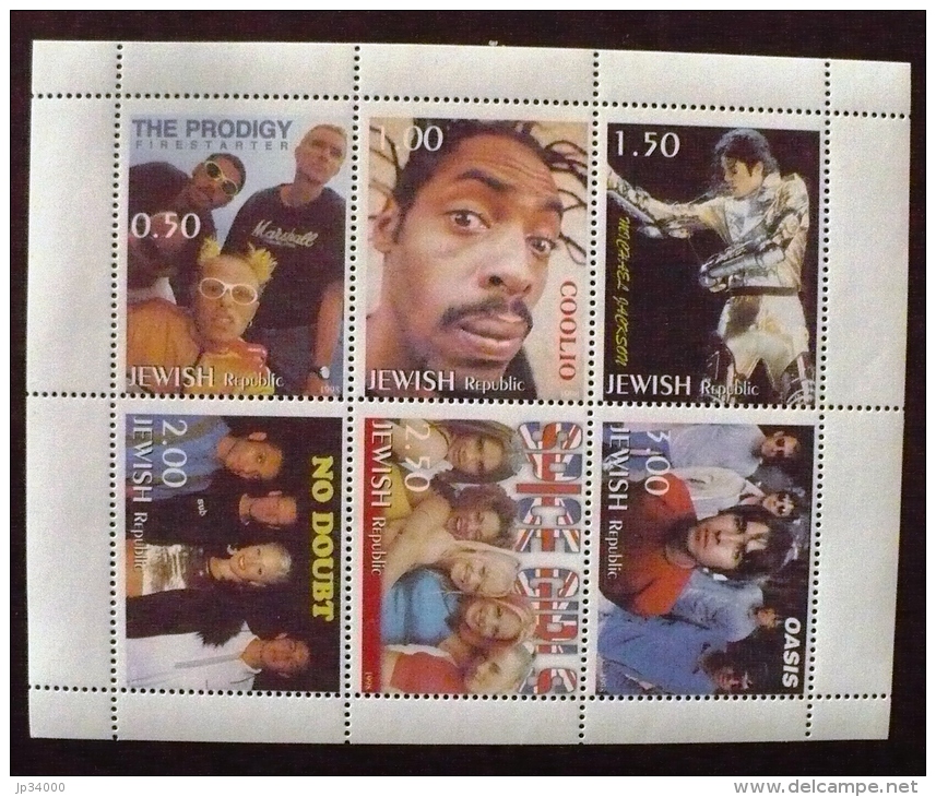 RUSSIE Ex Urss,  Musique. MICHAEL. JACKSON, OASIS, NO DOUBT, COOLIO, SPICE GIRLS. Emis En 1996. ** MNH - Chanteurs