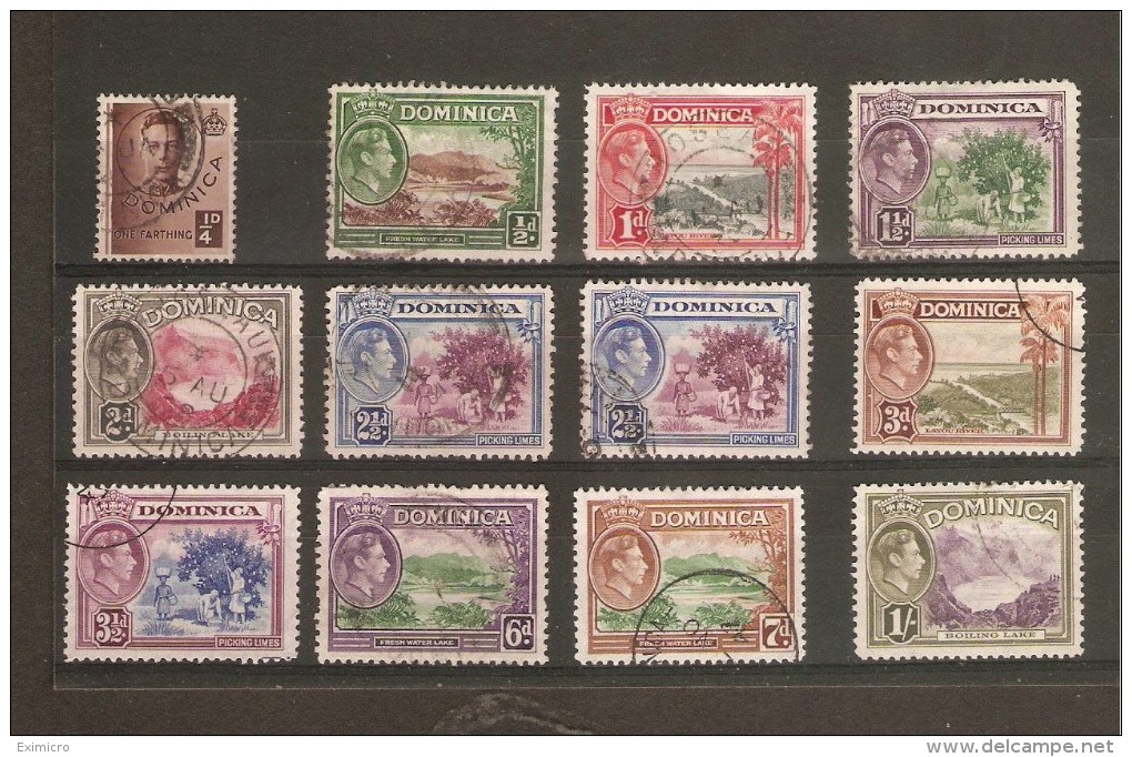 DOMINICA 1938-47 VALUES TO 1s BETWEEN SG 99 AND SG 109  FINE USED Cat £15 - Dominica (...-1978)