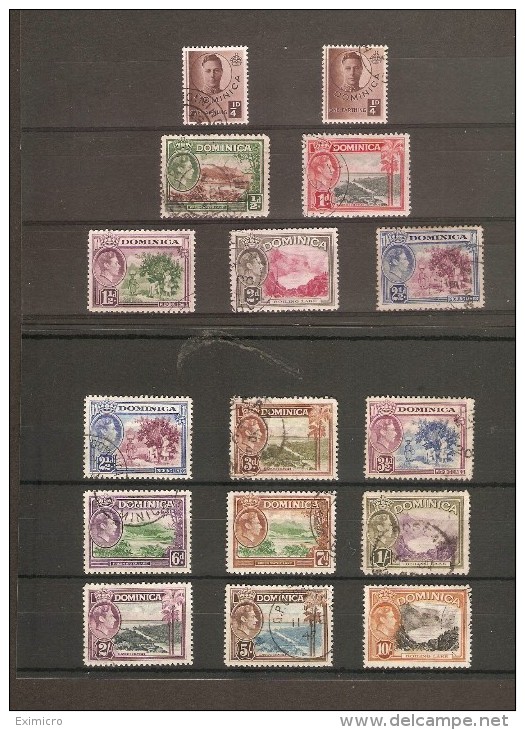 DOMINICA 1938-47 SET EXCLUDING 2s 6d SG 99/109a (ex SG 107) FINE USED Cat £63+ - Dominica (...-1978)