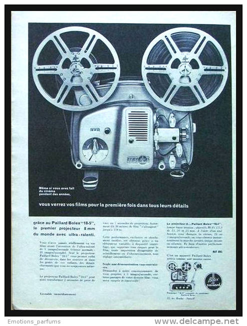 Pub Papier 1961 Camera Projecteur PAILLARD Bolex Film Cinema - Publicités