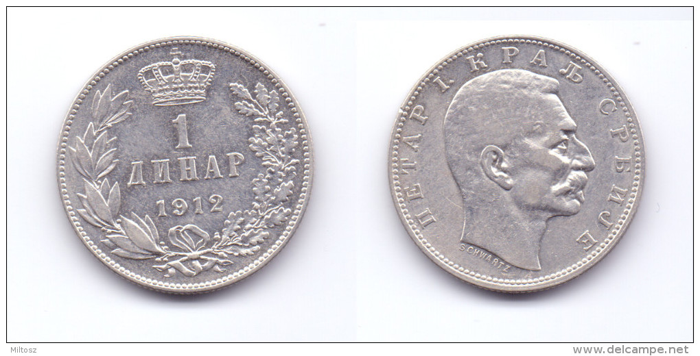 Serbia 1 Dinar 1912 (KM# 25.1) - Serbie