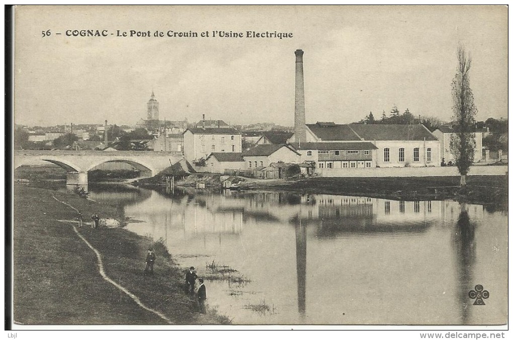 COGNAC , Le Pont De Crouin Et L' Usine Electrique , CPA ANIMEE - Cognac
