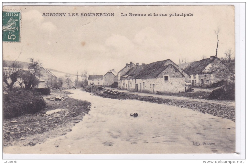 Aubigny-les-Sombernon - La Brenne Et La Rue Principale - Autres & Non Classés