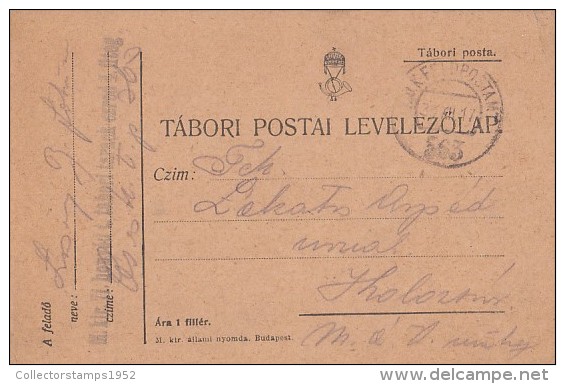 31493- WW1 WARFIELD CORRESPONDENCE, POSTCARD, CAMP NR 363, CENSORED INFANTRY REGIMENT NR 71, 1917, HUNGARY - Briefe U. Dokumente