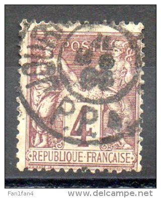 FRANCE - 1877 - Type Sage (Type II - N Sous U) - N° 88 - 4 C. Lilas-brun - (C à D - JOURNAUX P.P.) - 1876-1898 Sage (Type II)