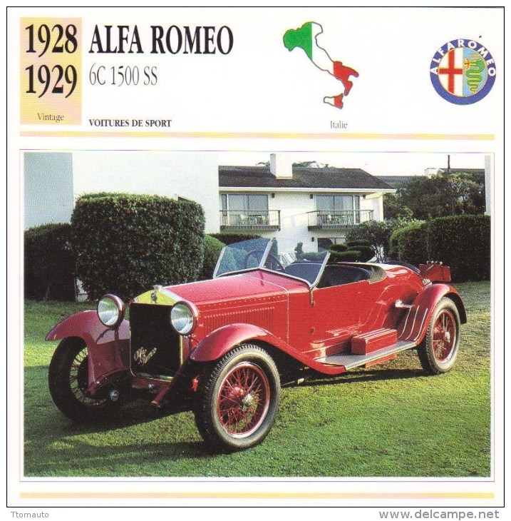 Alfa Romeo  1750 Grand Sport   -  1929   -  Fiche Technique Automobile (Italie) - Voitures