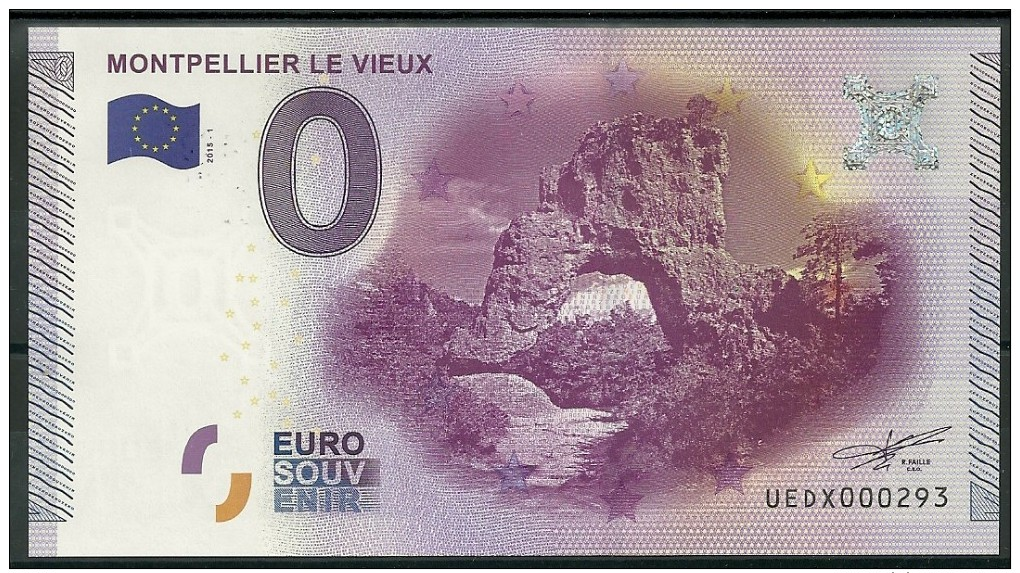 Billet Touristique  0 Euro Souvenir Montpellier Le Vieux - Privatentwürfe