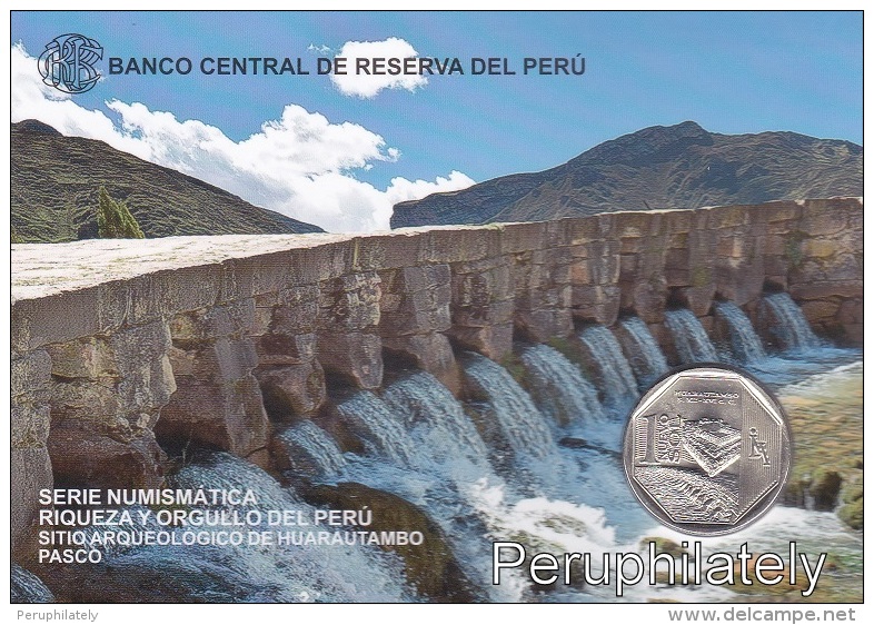 PERU 2015 , HUARAUTAMBO , 1 NUEVO SOL , COIN ON CARD , MINT - Peru