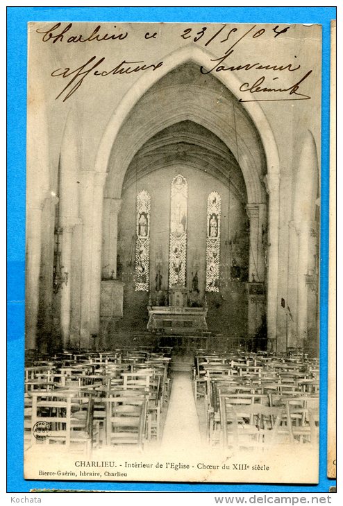 AVR481, Charlieu, Intérieur De L'église, Choeur, Précurseur, Circulée 1904 - Charlieu