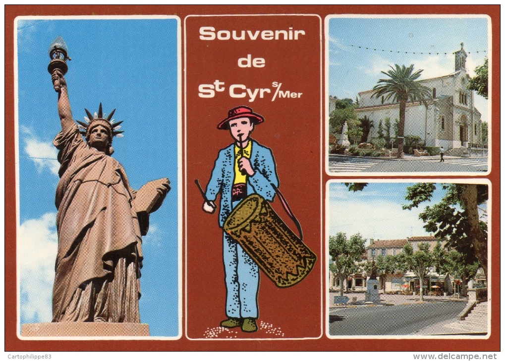 VAR 83 SAINT CYR SUR MER SOUVENIR TAMBOURINAIRE  STATUE DE LA LIBERTÉ - Saint-Cyr-sur-Mer