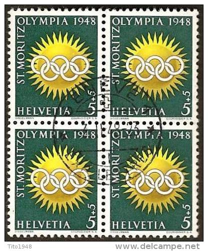 Schweiz, Zu W25x, W28x Im Viererblock Gestempelt,1948, St. Moritz, Olympia, Kat. Fr. 480.00, Siehe Scans! - Used Stamps