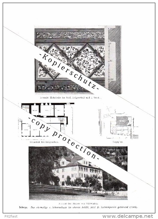 Photographien / Ansichten , 1914 , Schwyz , Häuser , Prospekt , Architektur , Fotos !!! - Andere & Zonder Classificatie