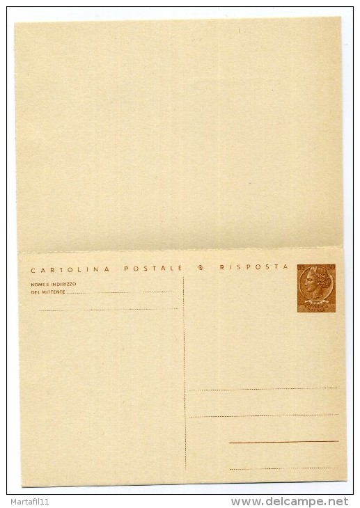 1966 REPUBBLICA ITALIANA C169 ** - CARTOLINA POSTALE CON RISPOSTA PAGATA - Interi Postali