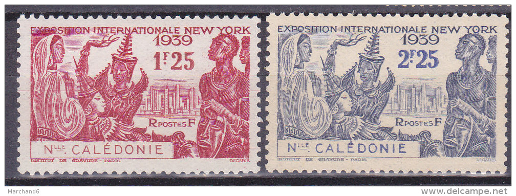 Colonies Francaises Nouvelle Calédonie N° 173/174 Exposition Internationale De New York 1939 Neuf * Charnière - Neufs