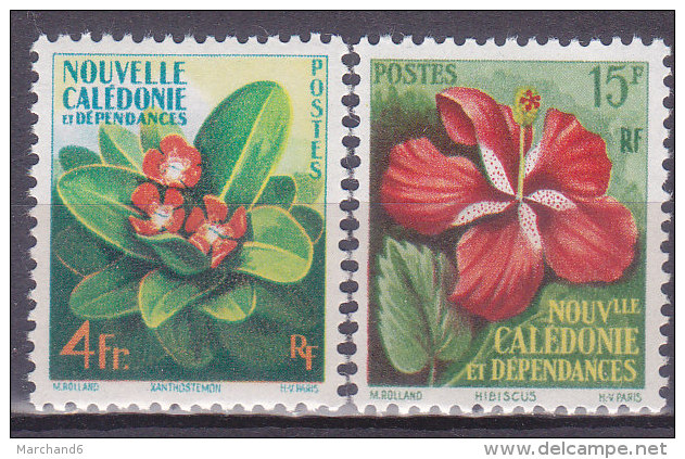 Colonies Francaises Nouvelle Calédonie N° 288/289 La Flore Xanthostemon Hibiscus 1958 Neuf ** - Ungebraucht