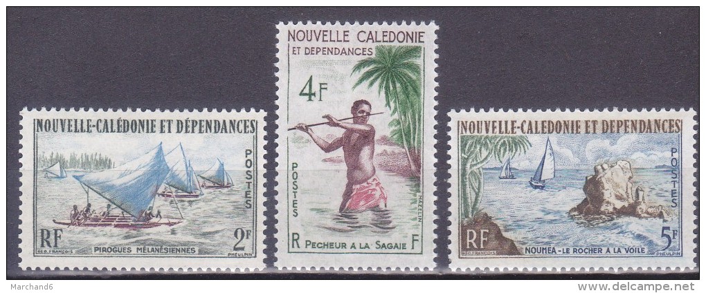 Colonies Francaises Nouvelle Calédonie N° 302/304 Peche Et Sports Nautiques 1962 Neuf ** - Neufs
