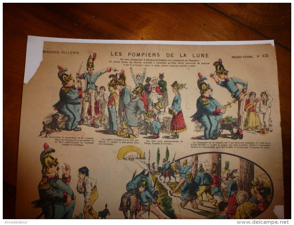 Vers 1900    Imagerie  Pellerin       LES POMPIERS DE LA LUNE à Bicoque-la-Chétive         Imagerie D'Epinal  N° 435 - Colecciones