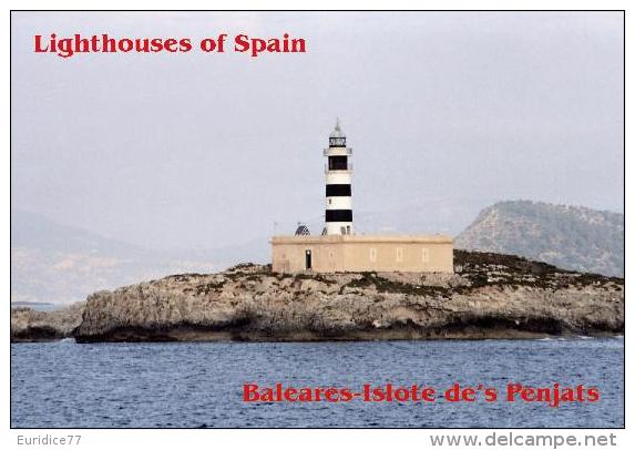 Lighthouses Of Spain (Baleares)  - Islote De's Penjats Postcard - Lighthouses