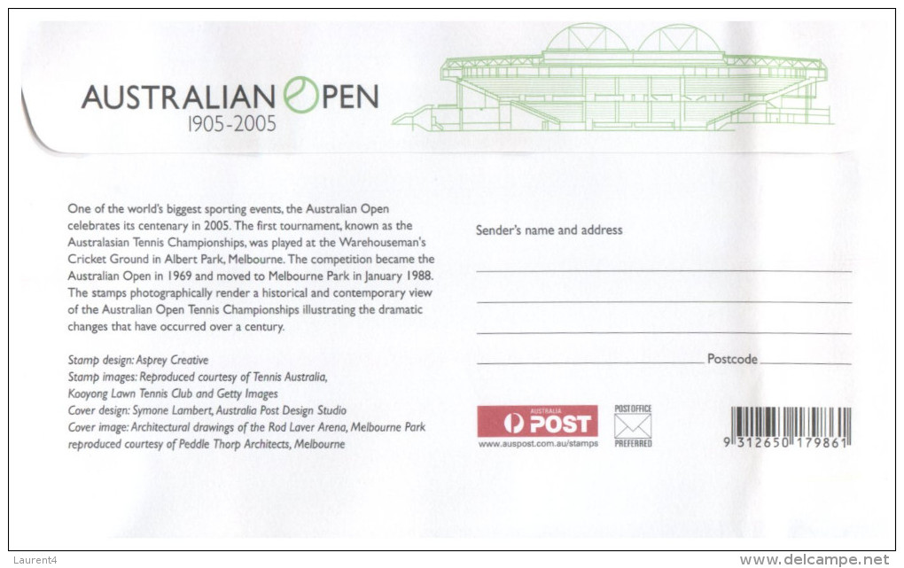 (995) Australian Open Tennis FDC Cover + 2 Maxicards - Premiers Jours (FDC)