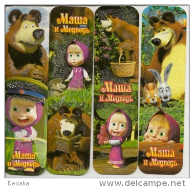 Bookmark Russia - 6 Pieces -cartoon Masha And The Bear - Marque-Pages