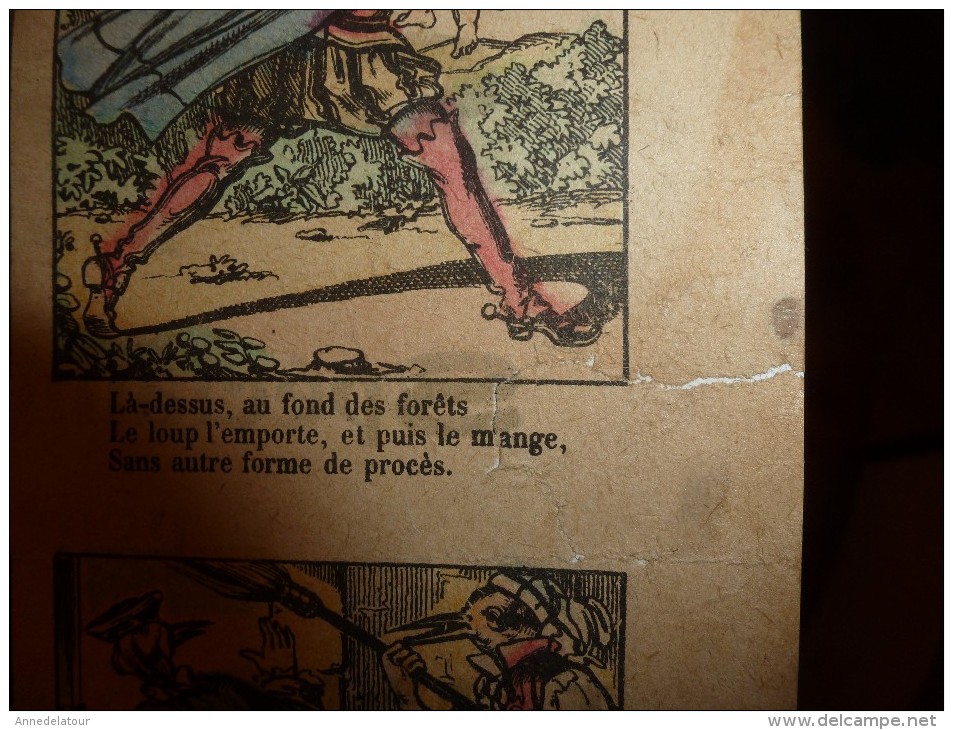 Vers 1900  Imagerie  Pellerin  LE LOUP ET L'AGNEAU, Le GEAI Paré ..  (Fable De La Fontaine) Imagerie D'Epinal  N° 924 - Collections