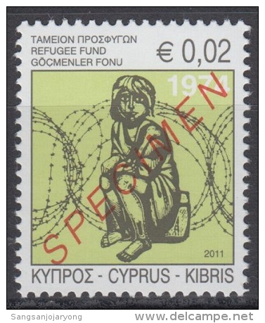 Specimen, Cyprus ScRA28 Child And Barbed Wire, Refugee, Réfugié - Refugees