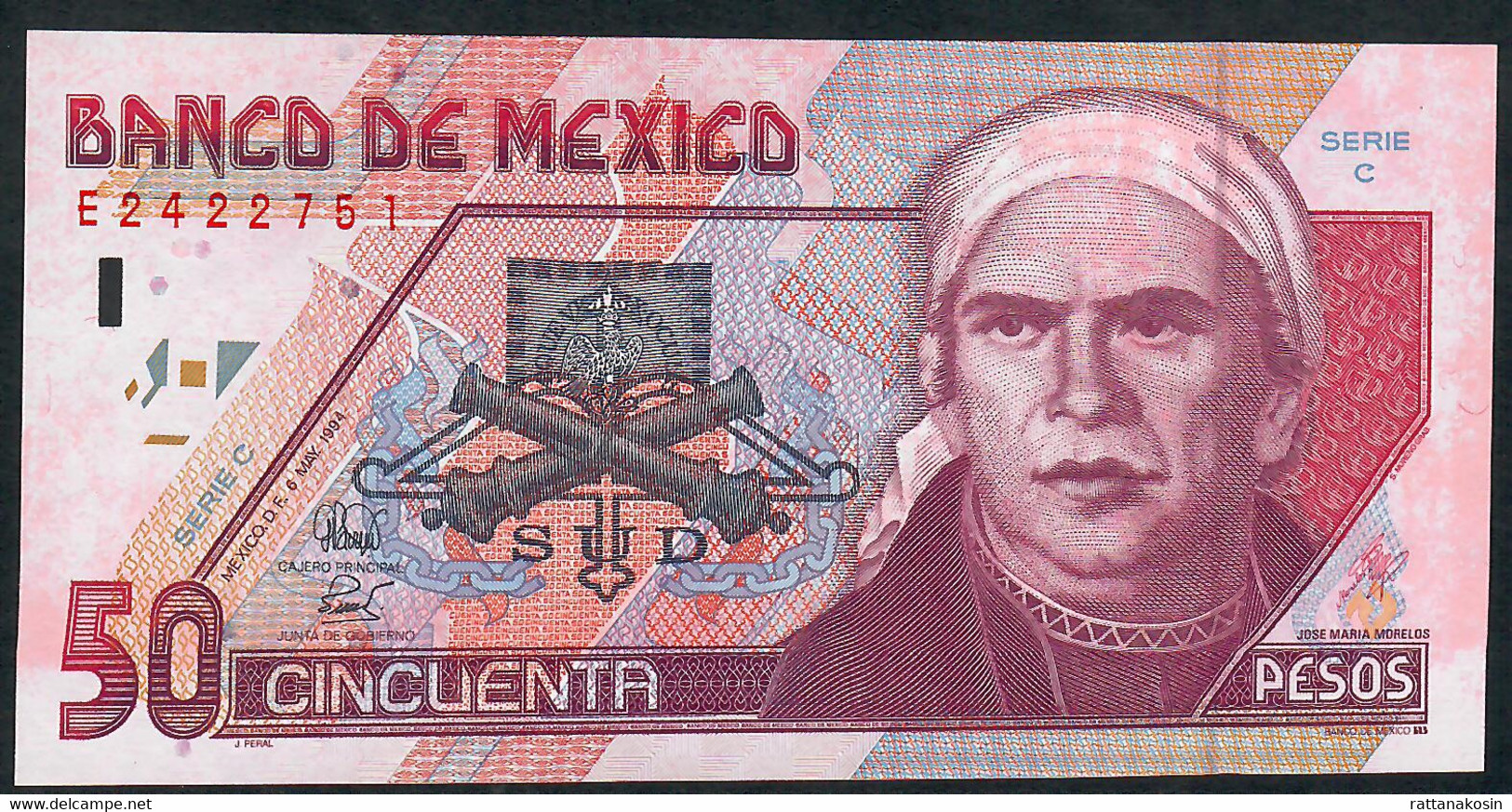 MEXICO  P107a  50  PESOS   6 May 1994 FIRST DATE !  Serie C       UNC. - Mexique