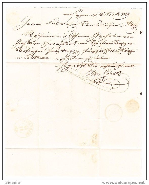 Heimat NW Beckenried + Stanz 17.11.1859 Transit Und AK-Stempel Auf Brief Aus Luzern - Briefe U. Dokumente