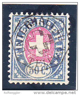 Heimat SH Unterhallau Vollstempel Auf 50Cts. Telegrafen Marke #16 - Télégraphe