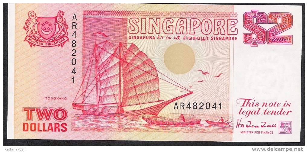 SINGAPORE  P27   2   DOLLARS    1990     UNC. - Singapore