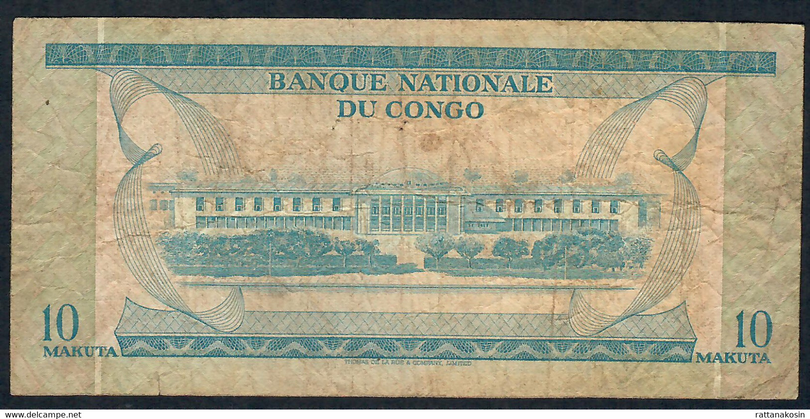 CONGO  P9a  10  MAKUTA    1967    F-VF 4 P.h. - Sin Clasificación