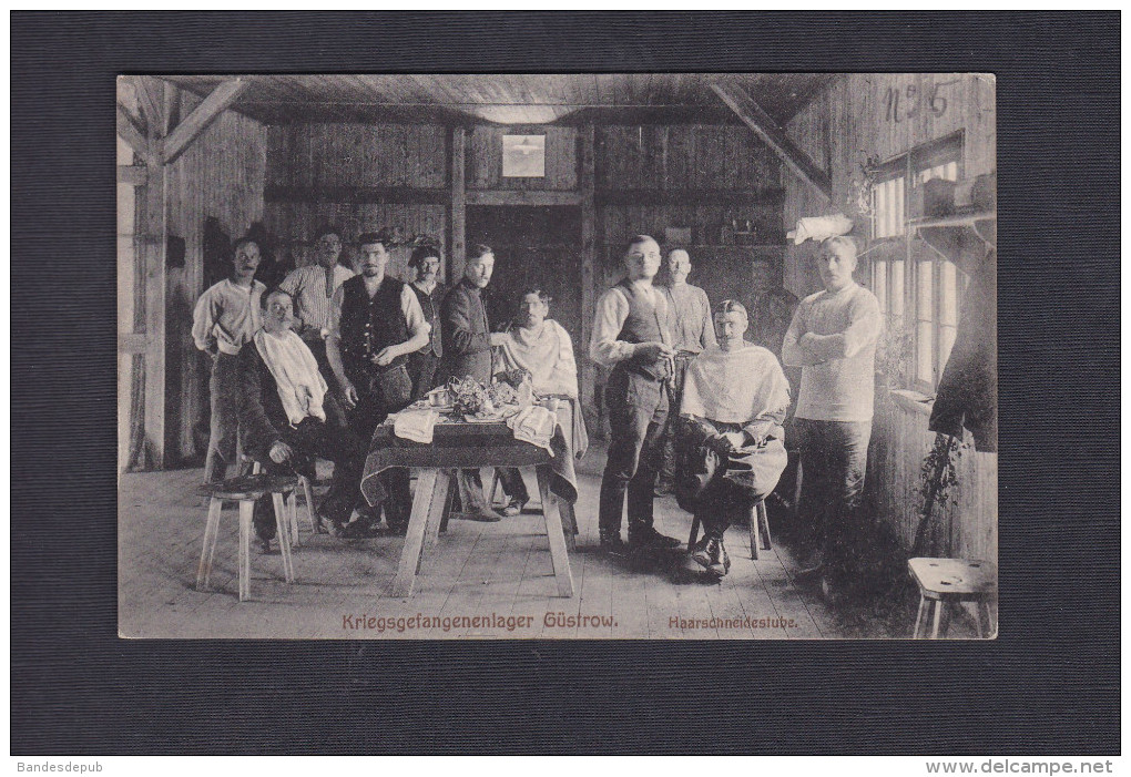 Kriegsgefangenen Lager Güstrow  Camp Prisonniers Français Guerre 1914-1918  Haarschneidestube Coiffeur Salon Coiffure - Guestrow
