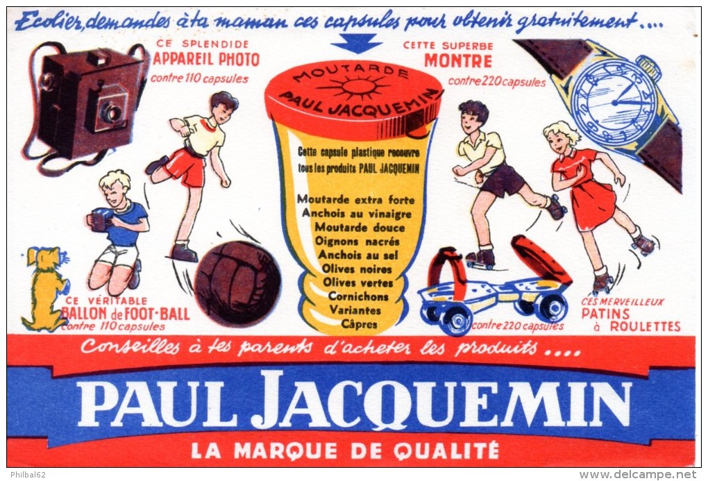 Buvard Moutarde Paul Jacquemin. - Moutardes