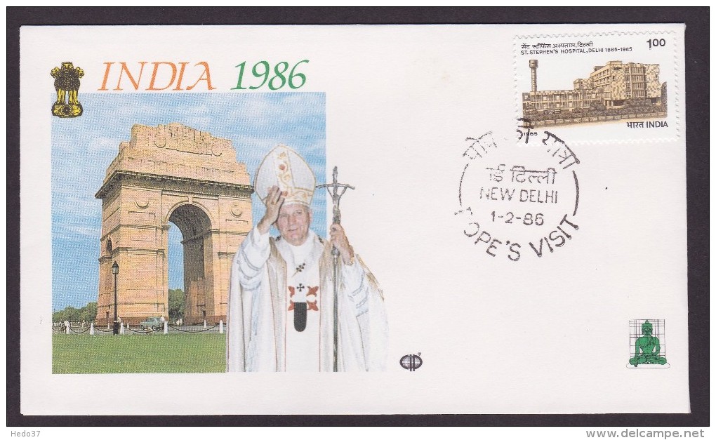 Voyage Jean Paul II - 1985/1986 - Enveloppe Illustrée - Papes