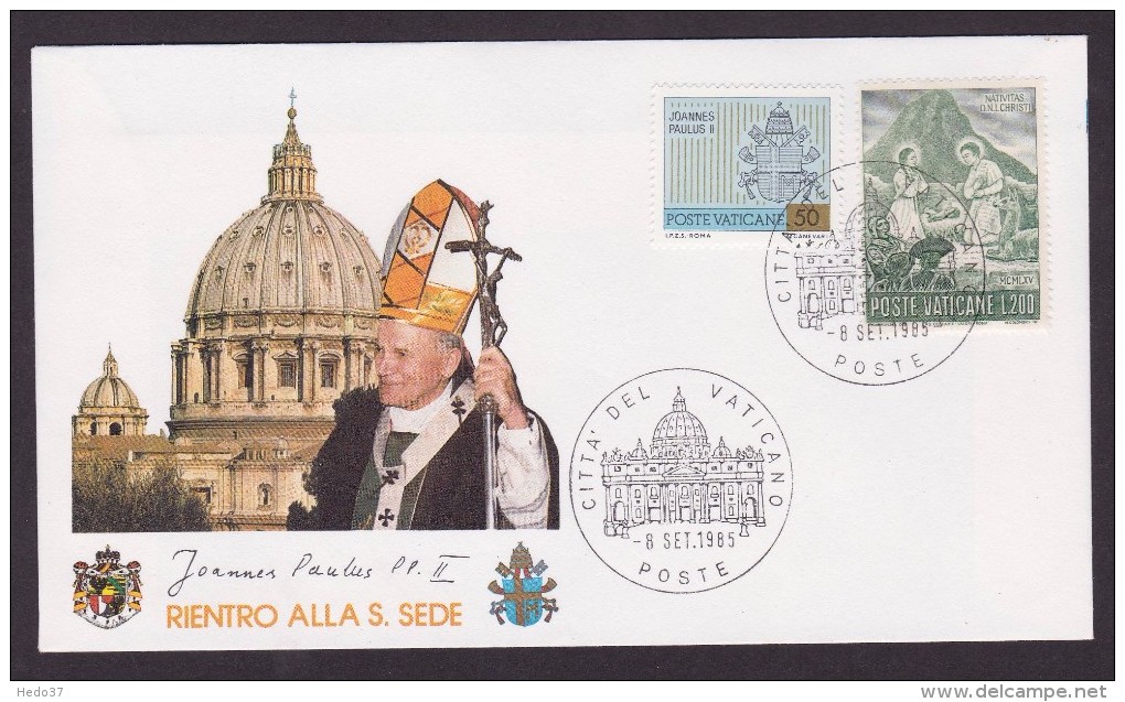 Voyage Jean Paul II - 1985/1986 - Enveloppe Illustrée - Papes