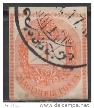 HUNGARY 1874 Newspaper Stamp - Numeral -  1k. - Orange   FU - Zeitungsmarken