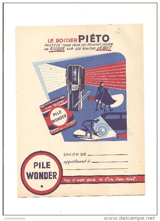 Protège Cahier Wonder Le Boitier Piéto Protège Tous Ceux Qui  Peuvent Courir Un Risque...  Des Années 1960 Environ - Protège-cahiers