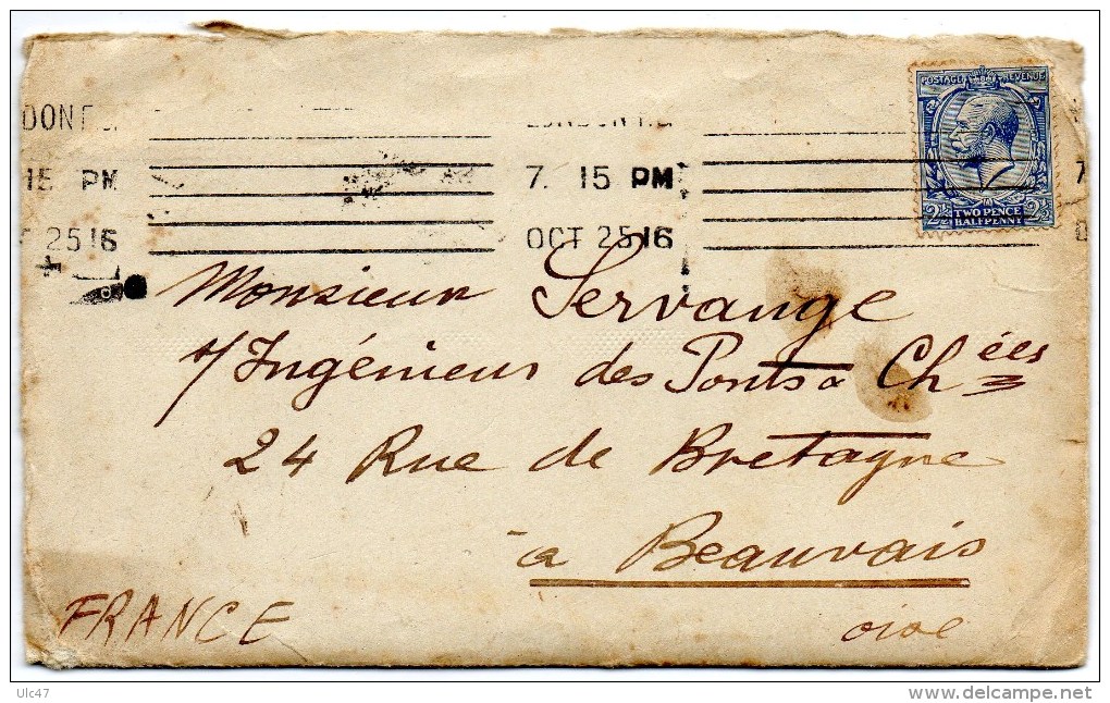 - Petite Enveloppe, Timbre, Lettre Tapée à La Machine, Récépissés. Envoyés De BRIXTON En 1916. - Lettres & Documents