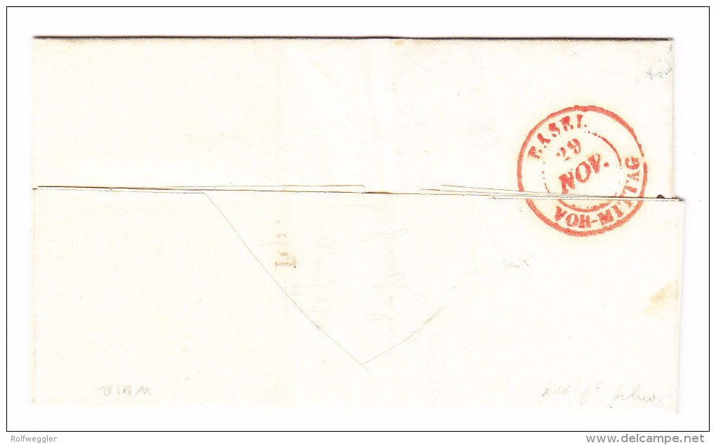 Heimat SO Ballstall (Balsthal) 28.11. 2 Kreis Rot 5Rp. Rayon #15II Brief Nach Basel - 1843-1852 Federal & Cantonal Stamps