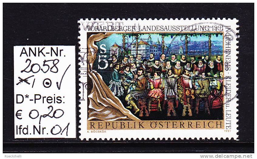 10.5.1991 -  SM  "Vorarlberger Landesausstellung In Hohenems" - O Gestempelt  - Siehe Scan  (2058o 01-02) - Usados