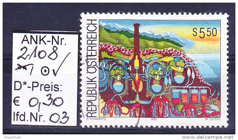 9.10.1992 -  SM  "Moderne Kunst In Österreich - Peter Pongratz"  -  O  Gestempelt  -  Siehe Scan  (2108o 01-04) - Usados