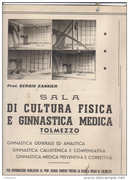 PES^531 - MANIFESTO PUBBLICITARIO - SALA DI CULTURA FISICA E GINNASTICA MEDICA - TOLMEZZO Era Fascista - Affiches