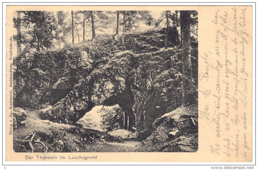 Der Thorstein Im Lauchagrund - Verlag C. Gg. Krautwurst - Postmark 1904 - Tabarz