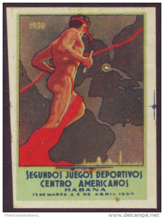1930-15 CUBA. REPUBLICA. 1930. II JUEGOS CENTROAMERICANOS VINETA C/ GOMA. CENTROAMERICAN GAMES CINDIRELLA - Oblitérés