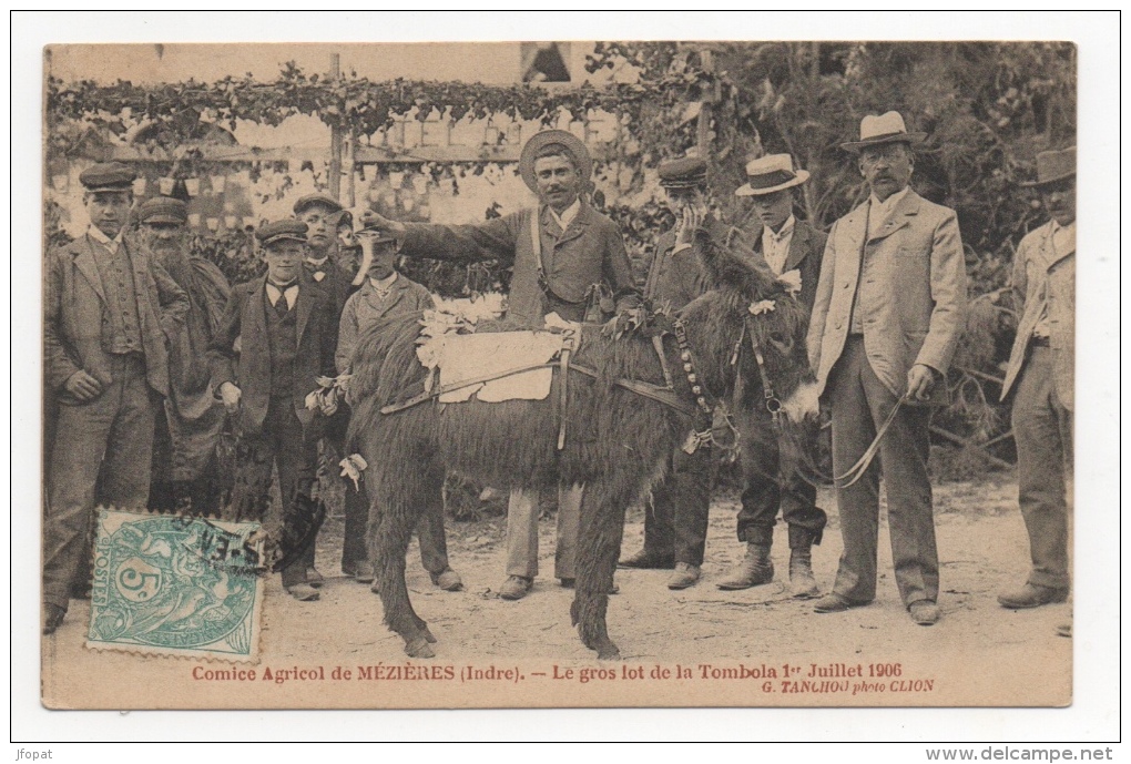 36 INDRE - MEZIERES Comice De 1906, Le Gros Lot De La Tombola, Bel âne - Autres & Non Classés