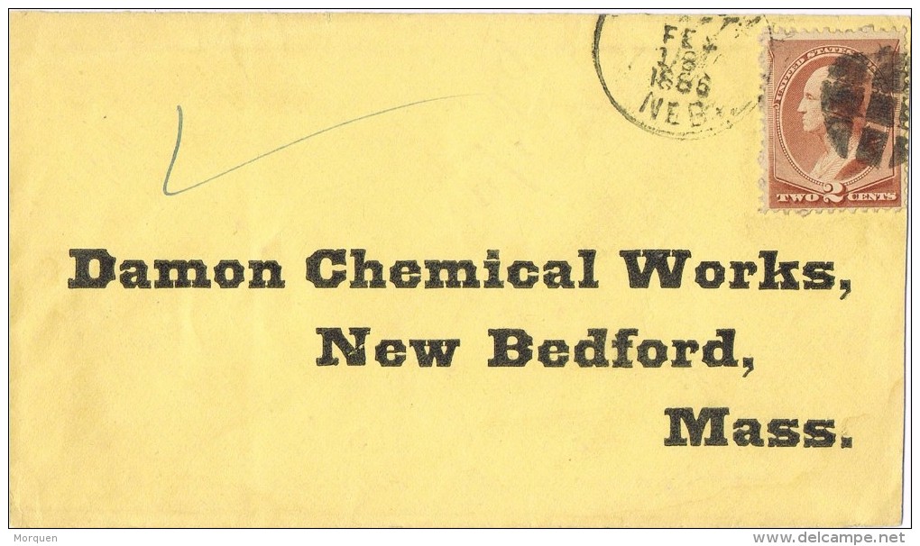 15602. Carta NEBASKA  1866 To New Bedfod.  Fancy Cancel - Cartas & Documentos