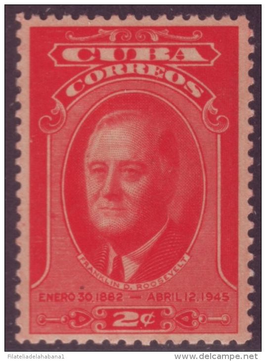 1947-140 CUBA. REPUBLICA. 1947. Ed.390. US FRANKLIN D. ROOSEVELT MNH - Oblitérés