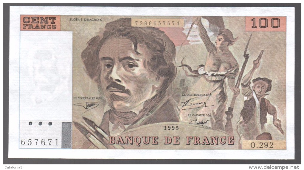 FRANCIA - FRANCE = 100 Francs 1995  P-154 - 100 F 1978-1995 ''Delacroix''