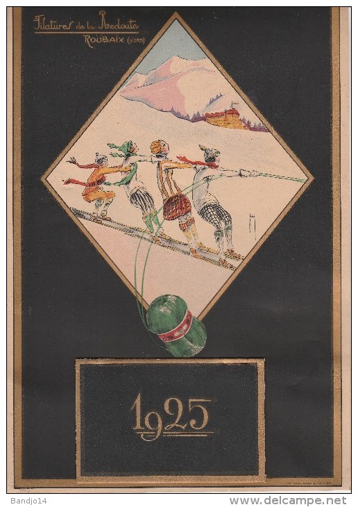 Calendrier Publicitaire  " Filatures De La Redoute  Roubaix  1925 "  2 Scan - Otros & Sin Clasificación