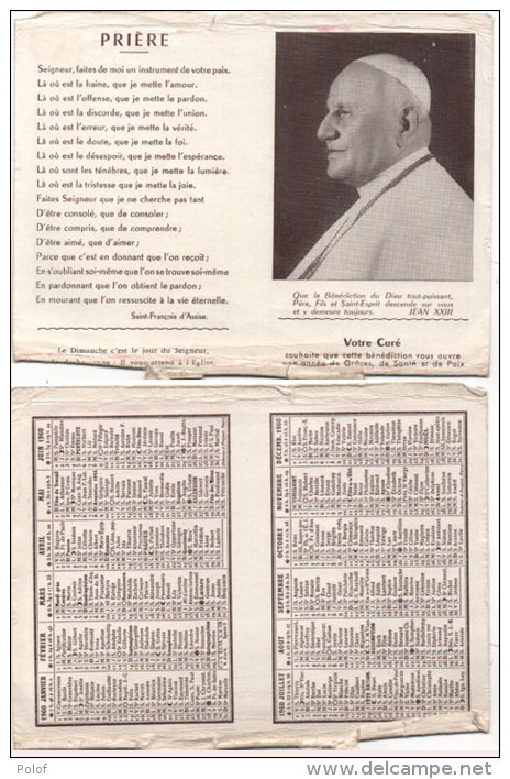 Image Religieuse Avec Calendrier 1960 (82170) - Petit Format : 1941-60